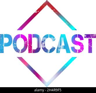 Podcast 80, restez dans les années 80.Bannière rétro.arrière-plan des années 80, style néons des années 80, soirée dansante vintage. Illustration de Vecteur
