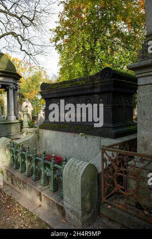 Tombe d'Eugène Delacroix, cimetière du Père-Lachaise, Paris, France Banque D'Images