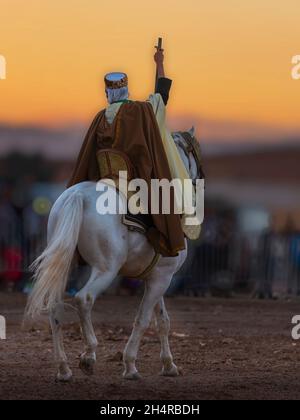 fantazia , tradition algerien de fantasia Banque D'Images