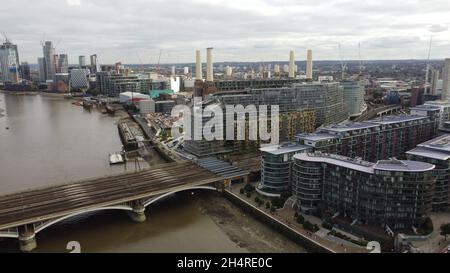 Développement de la station électrique de Battersea 2021 vidéos aériennes 4K Banque D'Images