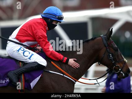 Photo du dossier datée du 19-03-2021 de Rachel Blackmore à bord D'Un Tard plus.A plus tard ce mois-ci, un Tard est en passe d'être le premier coureur de Haydock de Henry de Bromhead dans le Besalon Chase.Date d'émission : jeudi 4 novembre 2021. Banque D'Images