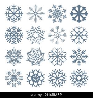 fichier vectoriel eps10 avec collection de différents flocons de neige abstraits pour les concepts de noël et d'hiver Illustration de Vecteur