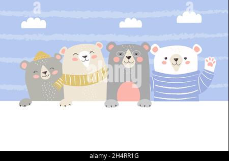 Ensemble ours mignon Illustration de Vecteur