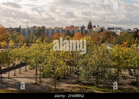 Mauerpark Berlin im Herbst, Altweibersommer, Prenzlauer Berg, Berlin, Allemagne Banque D'Images