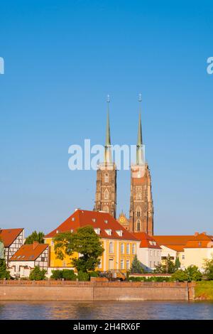 Katedra św Jana Chrzciela, Cathédrale Saint-Jean-Baptiste, Ostrów Tumski, Cathedral Island, Wroclaw, Pologne Banque D'Images