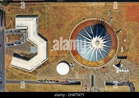 BRASILIA, BRÉSIL - 05 août 2019 : vue d'en haut de la cathédrale métropolitaine de Brasilia, Brésil Banque D'Images