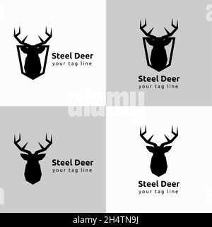 Modèle de logo Deer. Illustration vectorielle Illustration de Vecteur
