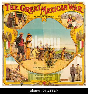 Affiche de film d'époque : la Grande guerre mexicaine (El Paso film Company, 1914) Banque D'Images