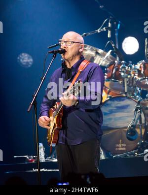 Mark Knopfler en représentation à Barcelone Banque D'Images