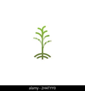 conception vectorielle. forme simple du logo une ligne abstraite de trois. entreprise agricole. Illustration de Vecteur