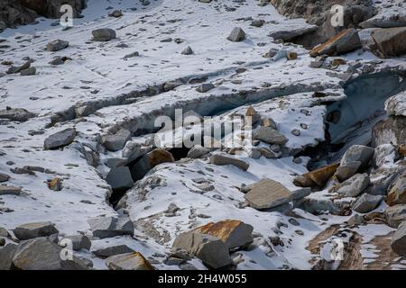 Glacier d'Aneto, dans le Parc naturel de Posets-Maladeta, Benasque, Pyrénées, Espagne Banque D'Images