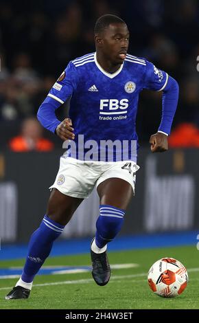 Leicester, Angleterre, 4 novembre 2021.Boubakary Soumare de Leicester City pendant le match de l'UEFA Europa League au King Power Stadium de Leicester.Le crédit photo doit être lu : Darren Staples / Sportimage Banque D'Images