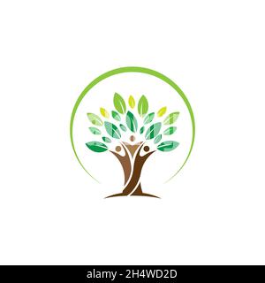 Motif vectoriel. Logo en forme de « Together People » et « Tree ». Illustration de Vecteur