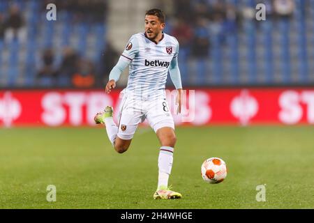 Genk, Belgique.04e novembre 2021.Pablo Fornals de West Ham United lors du match de l'UEFA Europa League Group H entre KRC Genk et West Ham United à Cegeka Arena le 4 novembre 2021 à Genk, Belgique.(Photo de Daniel Chesterton/phcimages.com) Credit: PHC Images/Alamy Live News Banque D'Images