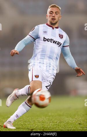 Genk, Belgique.04e novembre 2021.Jarrod Bowen de West Ham Uni lors du match de l'UEFA Europa League Group H entre KRC Genk et West Ham Uni à Cegeka Arena le 4 novembre 2021 à Genk, Belgique.(Photo de Daniel Chesterton/phcimages.com) Credit: PHC Images/Alamy Live News Banque D'Images