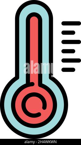 Icône du degré de cuisson.Contour degré de cuisson vecteur icône couleur plat isolé Illustration de Vecteur