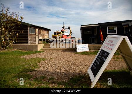 Cabanes de fruits de mer, Aldeburgh, Suffolk Banque D'Images