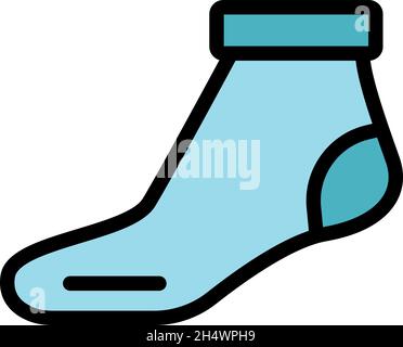 Icône chaussette de fitness.Outline fitness chaussette vecteur icône couleur plat isolé Illustration de Vecteur