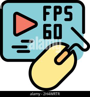 Icône de jeu en ligne en streaming.Outline stream en ligne vecteur de jeu icône couleur isolé plat Illustration de Vecteur