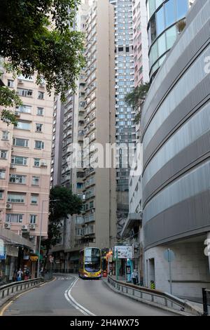 Caine Road, à l'est près de Ladder Street, à mi-niveaux, Hong Kong 3 novembre 2021 Banque D'Images