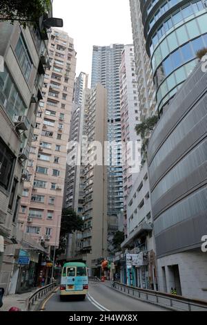 Caine Road, à l'est près de Ladder Street, à mi-niveaux, Hong Kong 3 novembre 2021 Banque D'Images