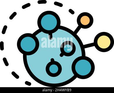 Icône des bactéries amygdalites.Contour amygdalite bactéries vecteur icône couleur plat isolé Illustration de Vecteur