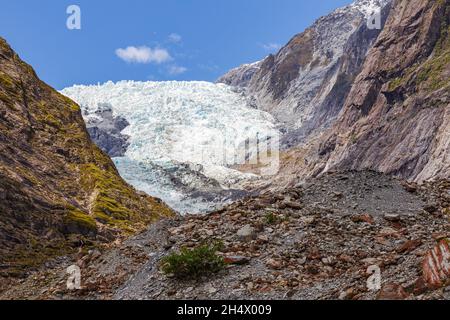 Glacier Franz Joseph.Autour des falaises et de la glace.Île du Sud, Nouvelle-Zélande Banque D'Images