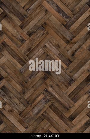 Texture en bois sans couture, motif en parquet, vieilles planches avec clous rouillés.Fond de parquet en bois dur naturellement érodé vintage, pointu et très de Banque D'Images