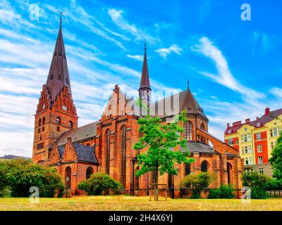 Église Saint Pierre ou Petri Kyrka dans la ville de Malmo, Suède Banque D'Images