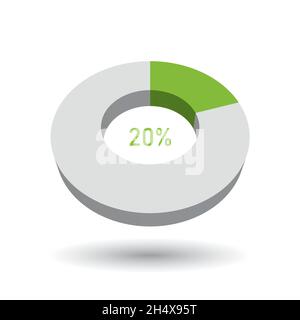 Graphique circulaire vectoriel 3D à 20 % Illustration de Vecteur