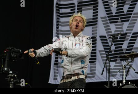 Spider One de Powerman 5000 en direct sur scène le 1er jour du festival Downnload le 13 juin 2014 - Donington Park Banque D'Images