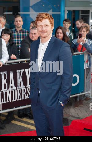 Paul Bullion participe à la première projection mondiale du premier épisode de la nouvelle série Peaky Blinders à Cineworld Broad Street à Birmingham, le dimanche 21 septembre Banque D'Images