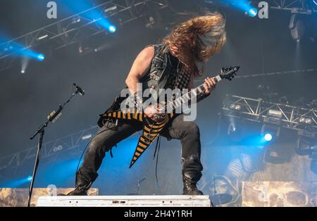 Zakk Wylde de Black Label Society se produit en direct sur scène lors du festival Bloodstock le 09 août 2015 à Catton Hall, Derbyshire, Royaume-Uni Banque D'Images