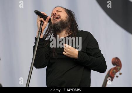 Jonathan Davies se produit sur scène le premier jour du Download Festival à Donington Park le 08 juin 2018 à Castle Donington, en Angleterre.Date de la photo: Vendredi 08 juin 2018.Crédit photo : Katja Ogrin/ EMPICS Entertainment. Banque D'Images