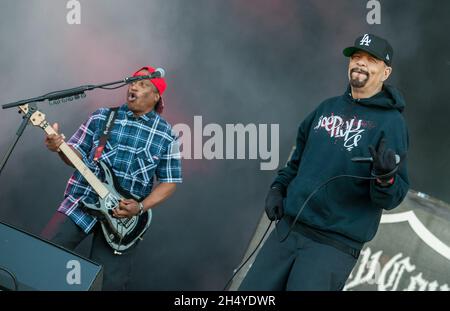 ICE T of Bodycount se produit en direct sur scène le jour 3 du Download Festival à Donington Park le 10 juin 2018 à Castle Donington, en Angleterre.Date de la photo: Dimanche 10 juin 2018.Crédit photo : Katja Ogrin/ EMPICS Entertainment. Banque D'Images