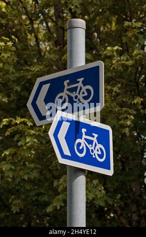 Panneaux de la piste cyclable, Royaume-Uni Banque D'Images