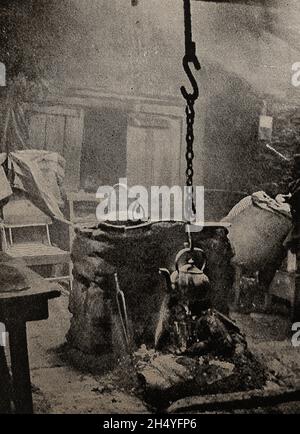 1908 image de presse - Orkney Ecosse - Une scène dans un Orkney typique, chalet. Banque D'Images