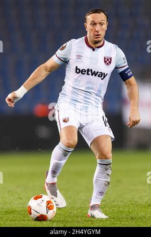 Genk, Belgique.04e novembre 2021.Mark Noble de West Ham United lors du match de l'UEFA Europa League Group H entre KRC Genk et West Ham United à Cegeka Arena le 4 novembre 2021 à Genk, Belgique.(Photo de Daniel Chesterton/phcimages.com) Credit: PHC Images/Alamy Live News Banque D'Images