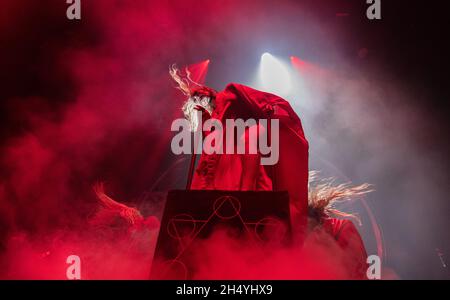 Maria Brink de en ce moment se produit sur scène le 25 novembre 2019 à Motorpoint Arena à Nottingham, Angleterre.Date de la photo: Lundi 25 novembre 2019.Crédit photo : Katja Ogrin/ EMPICS Entertainment. Banque D'Images