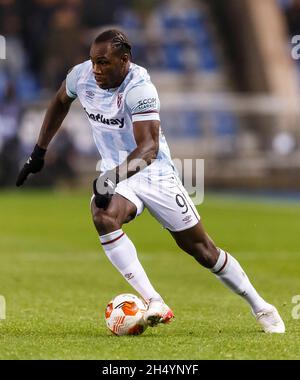 Genk, Belgique.04e novembre 2021.Michail Antonio de West Ham United lors du match de l'UEFA Europa League Group H entre KRC Genk et West Ham United à Cegeka Arena le 4 novembre 2021 à Genk, Belgique.(Photo de Daniel Chesterton/phcimages.com) Credit: PHC Images/Alamy Live News Banque D'Images