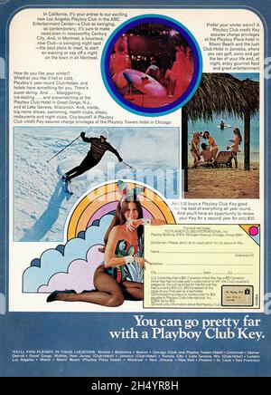 Publicité vintage dans le magazine « Playboy », numéro de février 1973, États-Unis Banque D'Images