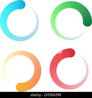 Indicateur de progression, d'étapes, de phases.Préchargeur, forme de tampon.Cercle, icône de chargement circulaire - illustration vectorielle de stock, graphiques clip-art Illustration de Vecteur