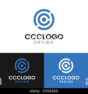Lettre initiale CCC Circle simple élégant minimaliste unique Retro Vintage logo Design. Illustration de Vecteur