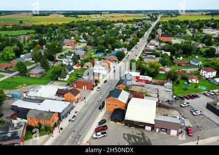 Une scène aérienne de Jarvis, Ontario, Canada Banque D'Images