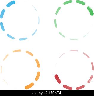 Indicateur de progression, d'étapes, de phases.Préchargeur, forme de tampon.Cercle, icône de chargement circulaire - illustration vectorielle de stock, graphiques clip-art Illustration de Vecteur