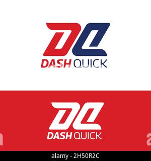 Lettre Monogramme initial D Q DQ QD logo modèle.Adapté à Delivery Express Sport Fashion Business marque Corporate logo Design. Illustration de Vecteur