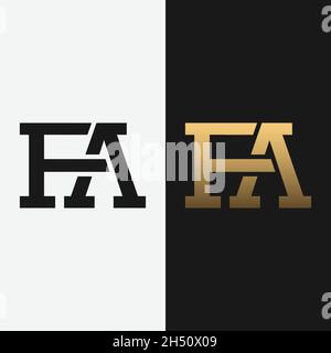 Lettre Monogramme initial F A FA AF logo Design Template.Convient à l'atelier général vêtements Sport mode Marketing entreprise marque, etc. Illustration de Vecteur