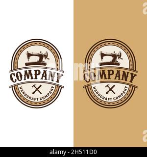 Couture Handcratting Emblem badge estampille étiquette pour tailleur Artisan Handyman Craftsman Workman maître commerçant marque d'entreprise Shop etc. Illustration de Vecteur