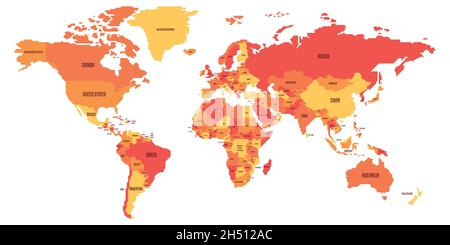 Carte schématique simplifiée du monde Illustration de Vecteur