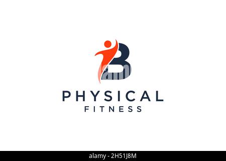 Lettre B pour le logo de forme physique Vector Icon design et Barbell Fitness Gym logo Design Illustration de Vecteur
